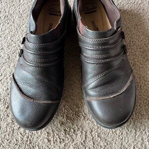 Clarks Dark Brown Leather Casual Loafers